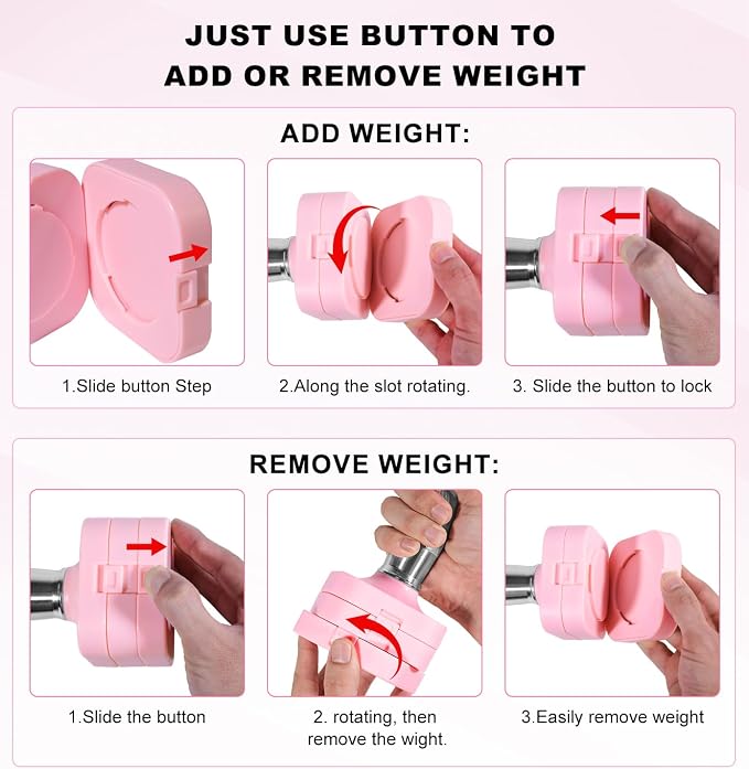 Adjustable Dumbbell Set for Women Men 7.5LB/10LB/15LB/20LB/25LB Each | Dumbbells Set of 2, Free Weight Set at Home Gym, Hand Weights with Locking/Metal Handle for Exercise Muscle Toning Rehab