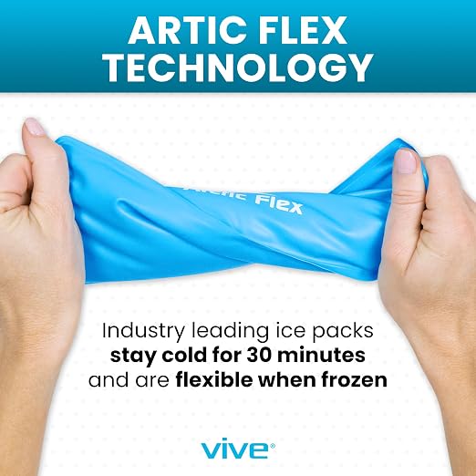 Vive Knee Ice Pack Wrap (2 Pack) - Cold/Hot Gel Compression Brace | Strap for Arthritis Pain, Tendonitis, ACL, Athletic Injury, Osteoarthritis, Women, Men, Running, Meniscus, Patella, & Surgery