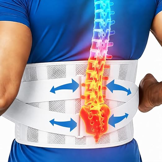benoo Back Brace Belt, Men & Women Lower Back Pain Relief (Large 38-42.9") | Sciatica Lumbar Support Belt, Adjustable Back Support Brace for Work & Daily Use, All-Day Comfort & Heavy-Duty Compression