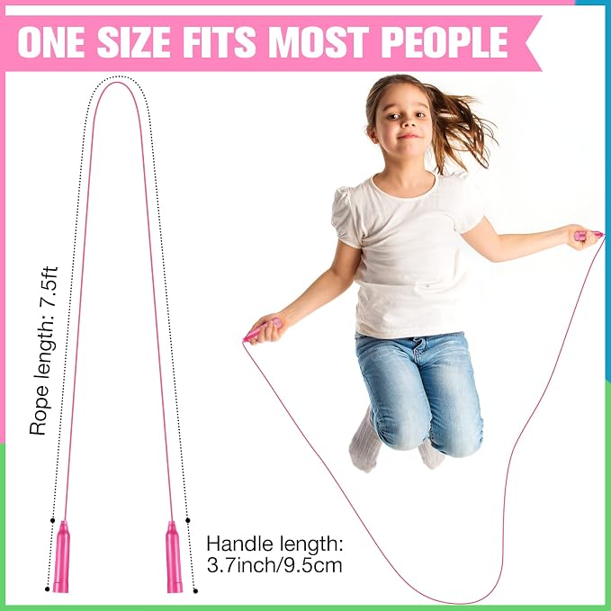 30 Pcs Jump Ropes for Kids Bulk Colorful Plastic Jump Ropes 7.5 ft Adjustable Skipping Rope for Boys Girls, Outdoor Fun Activity Birthday Party Favor