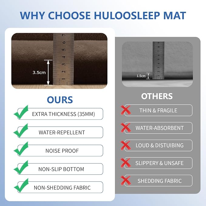 Huloo Sleep Baby Play Mat for Floor,1.3" Thick Elasti-Foam 50x50 Playpen Mat for Toddlers Infant Kids,Water-Repellent Soft Coral Velvet Tummy Time Mat,Non Slip Crawling Mat,Tatami Mat(Dark Brown)