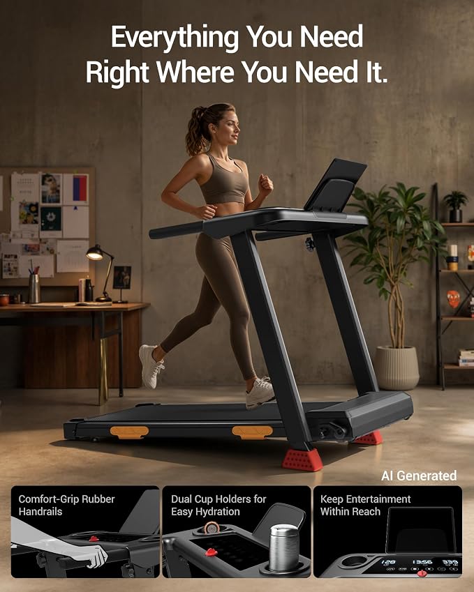16% Foldable Incline Treadmills for Home, 12 Automatic Modes