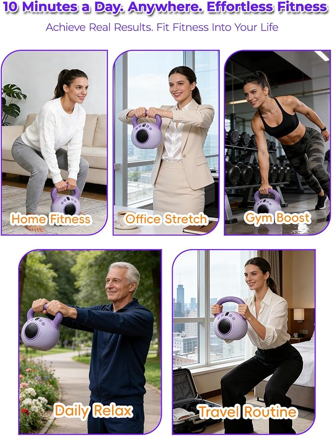 Vibration Kettlebell – 3LB Golden Weight Ideal for Women’s Fat Loss, Body Sculpting & Lymphatic Drainage – Slimming Vibration Exercise Machine for Toning, Circulation & Daily Home Workouts