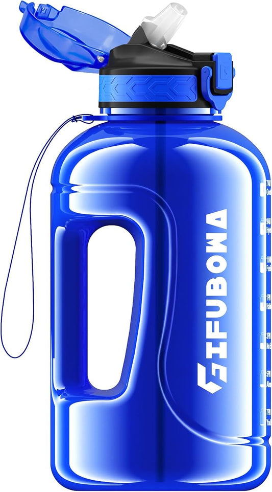 2 Litre Water Bottle with Straw, Motivational Sports Jug | Easy Drinking, Hiking, Cycling, Outdoor Adventures