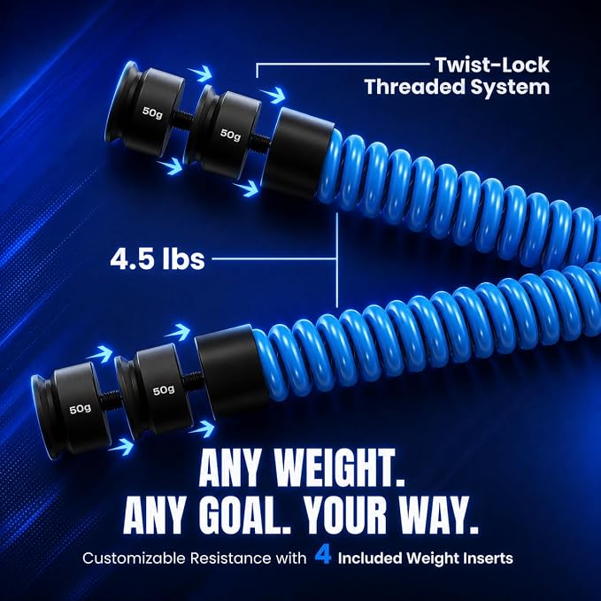 Ropeless Battle Ropes with Adjustable Weight & 5 Resistance Bands – Cordless Battle Ropes for Home Gym, Weighted Exercise Ropes for Strength Training & Full Body Workout for Women & Men
