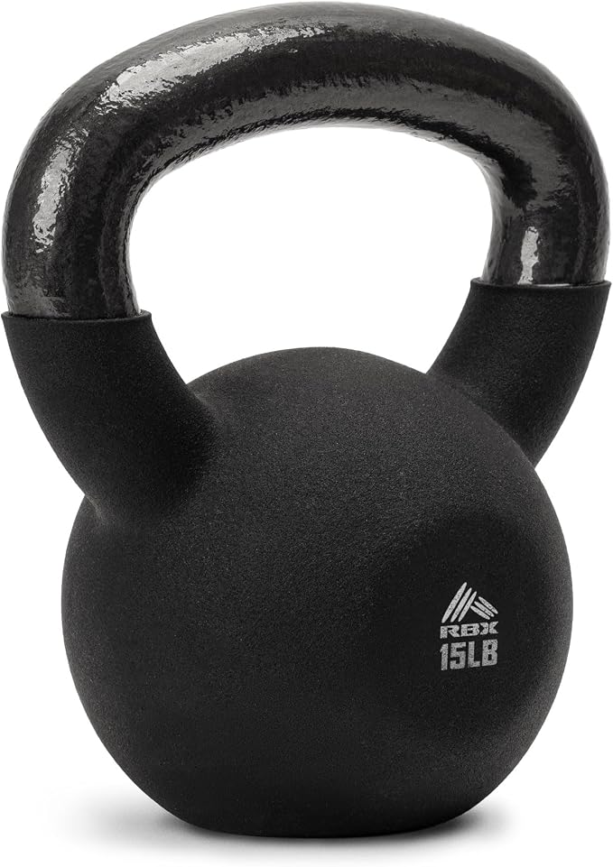 RBX Neoprene Kettlebell, Wide Handle, Iron Core, Flat Bottom, Great for All Fitness Levels
