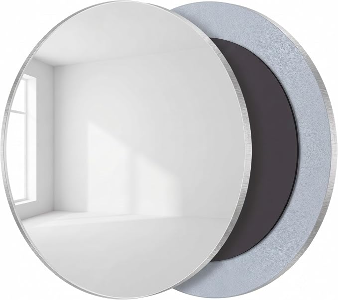 7" Magnetic Locker Mirror, Round Acrylic Mirror with Adhesive Magnetic Backing, Shatter-Resistant Lightweight Design, Portable Mirror for Dorm, Gym Locker, Office Cabinet, Travel