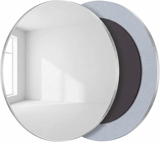 7" Magnetic Locker Mirror, Round Acrylic Mirror with Adhesive Magnetic Backing, Shatter-Resistant Lightweight Design, Portable Mirror for Dorm, Gym Locker, Office Cabinet, Travel