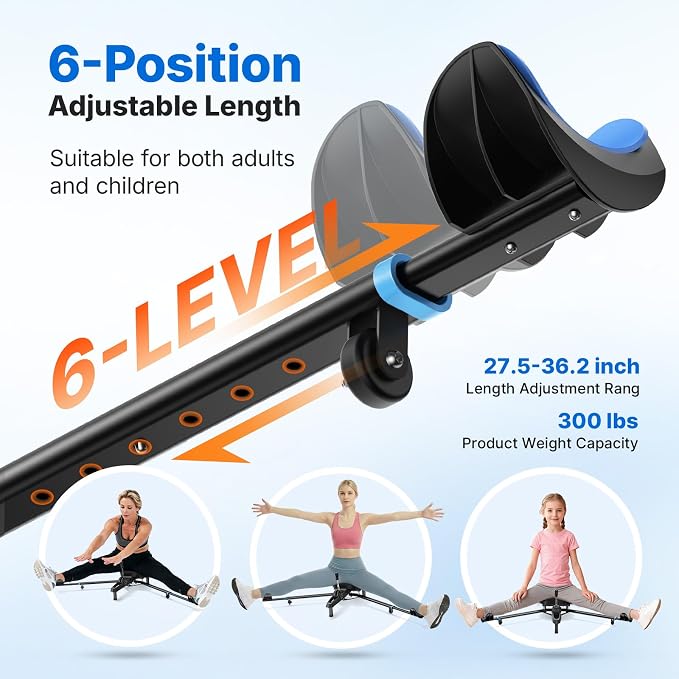 MERACH Split Machine, Leg Stretcher for Flexibility, 180° Stretching Equipment with 6-Level Length Adjustment & Comfortable Pad, Home Stretch Machine for Dance, Gymnastics, 300lbs Capacity
