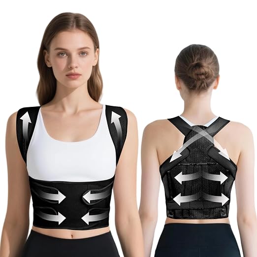 Back Brace Posture Corrector for Women and Men, Adjustable Shoulder Straightener Full Lumbar Support Belt, Upper and Lower Back Pain Relief, Scoliosis Hunchback Hump Thoracic Spine Corrector (Black S)