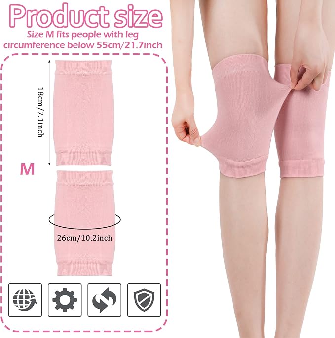 Geyoga 4 Pairs Knee Warmers for Women Men Breathable Leg Warmers Knee Brace Pad Leg Compression Sleeve for Cycling Running(White, Light Pink, Pink, Rose Red,Medium)