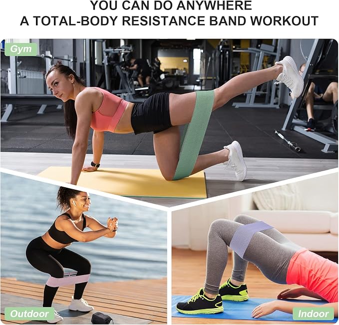 Booty Bands Set, Resistance Bands for Working Out, Exercise Bands for Women and Men Legs and Butt, Stretch Bands for Pilates, Yoga Starter Set