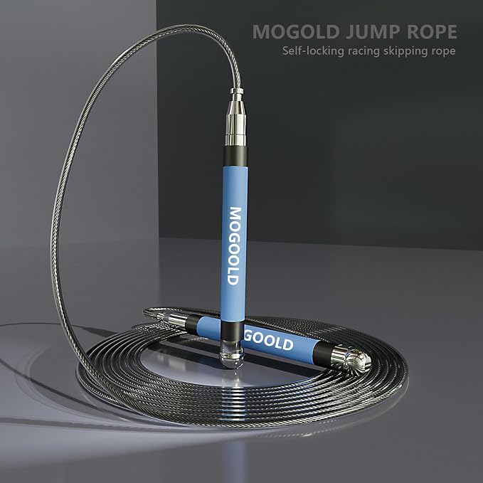 2-in-1 Speed Rope: 2mm for Boxing/MMA & 3mm for CrossFit - Tool-Free Adjustable Cable System with Dual Bearings - Sweatproof Hybrid Grip for High-Intensity Training