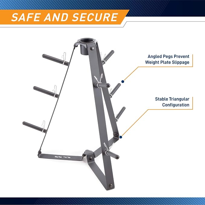 Marcy Plate Tree for Standard Size Weight Plates/Storage Rack for Exercise Weights PT-36