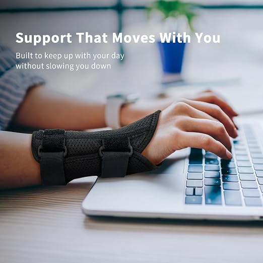 Bracoo Wrist Brace for Carpal Tunnel with Wrist Splint | Adjustable Wrist Support Wrap for Right Left Hand, Hand Brace for Day & Night, for Arthritis, Tendonitis, Sprain, WB31