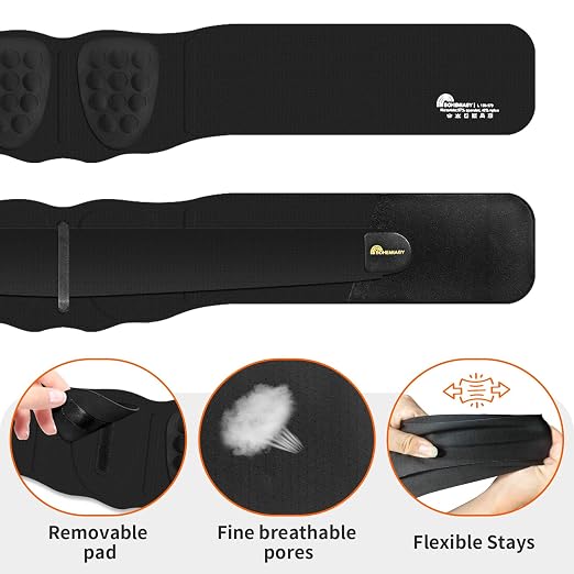Thin & Lightweight Back Brace for Lower Back Pain, Sciatica,Herniated Disc,Breathable Mesh Back Support Brace with Massage, Adjustable Lumbar Brace for Men Women, All Day Comfort, M
