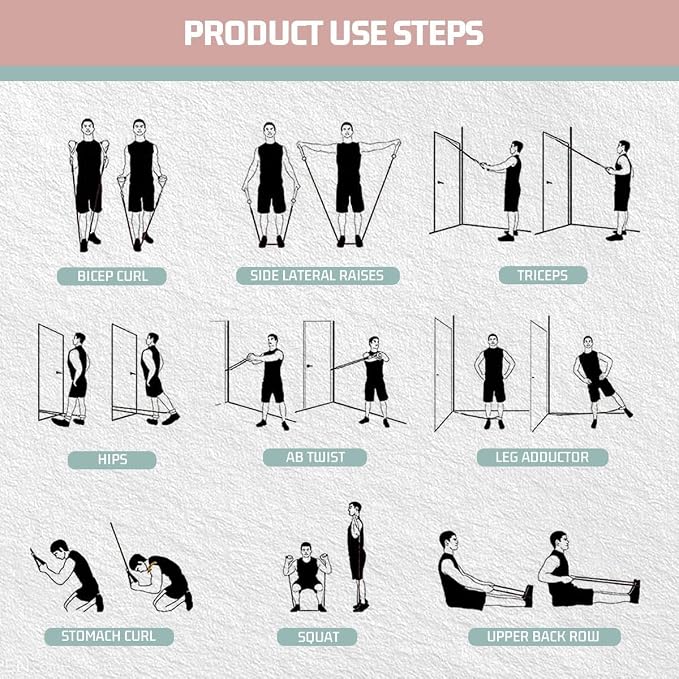 VEICK 10-150LBS Resistance Bands with Handles, Ankle Straps, Door Anchor | Accredited Lab Certified, 100% Natural Latex, Versatile for Yoga, Pilates, Strength, Home Gym