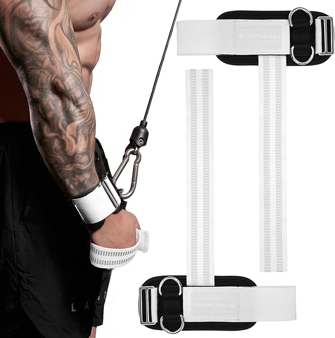 M MANUEKLEAR Wrist Straps for Weightlifting, Gym Lifting Straps with D Rings for Cable Machine,Weight Lifting Wrist Wraps for Men Women