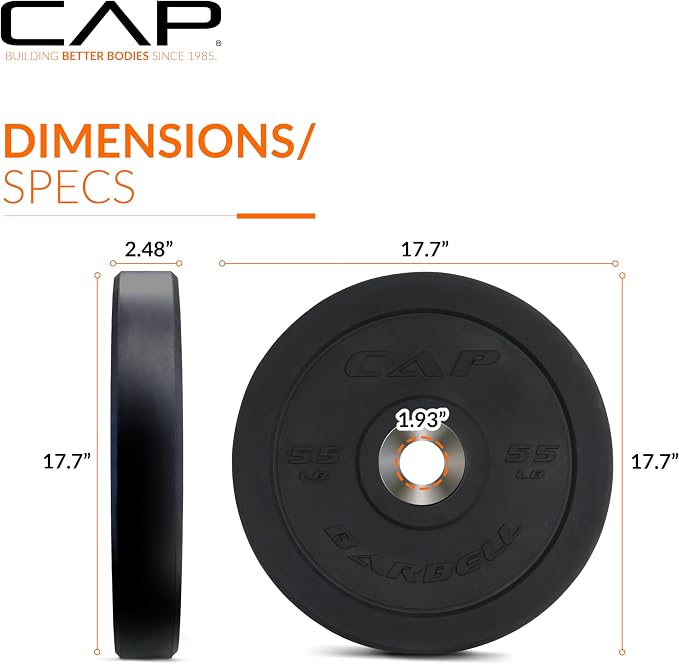 CAP Barbell Rubber Olympic Bumper Plate | Multiple Options/Colors