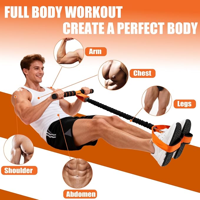 2026 Upgrade Pedal Resistance Bands with Handle - Multifunction Thickened Latex Tubes Foot Pedal Resistance Band - Fashion Puller Sit Up Equipment for Men Women for Full Body Exercise