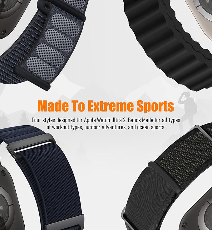 8 Pack Compatible with Apple Watch Ultra 3/2 Band 49mm 46mm 45mm 44mm 42mm Men Women,Breathable Trail Loop+Alpine Loop+Ocean+Nylon Sport Loop Band for iWatch Series 11/10/9/8/7/6/SE/5/4/3,Ultra 3 2 1