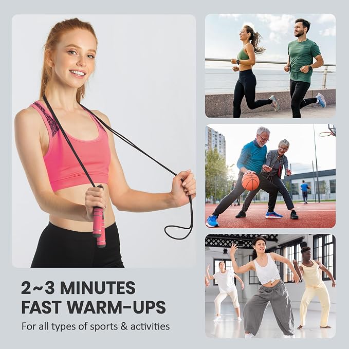 multifun Digital Jump Rope with Smart Counter & Timer - Adjustable Speed Skipping Rope for Fitness, Weight Loss, Boxing, MMA - Tangle-Free Ball Bearings & Anti-Slip Handles for Men, Women, Kids.(Check 2026 New Evolution for 3s Rope Swap)
