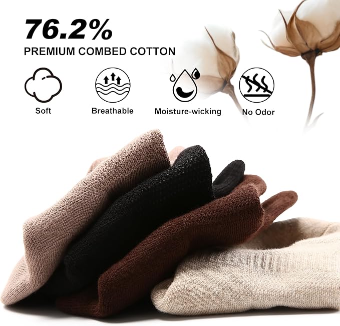 FITRELL 6 Pack Men's Athletic Ankle Socks Cushioned Sports Running Socks 7-9/9-12/12-15