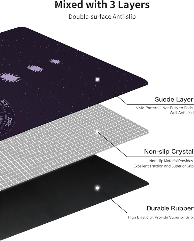 nuveti Printed Travel Yoga Mat 1/16 Inch Thick Non Slip Fitness Workout Mat | with Carrying Bag, Foldable Lightweight Suede & Natural Rubber Yoga Mat for Yoga Pilates and Fitness 72" L x 24" W x 1.5mm