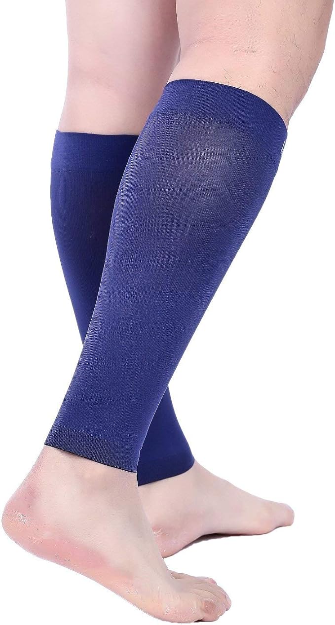 Doc Miller Compression Calf Sleeve for Men & Women, 20-30mmHg | Graduated Support for Running, Shin Splints, Calf Strain, Knee High, Small to 6XL Plus Size