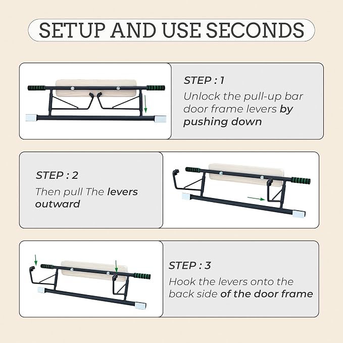 Doorway Hangboard Pull-Up Bar for Fingerboard, Rock Climbing, and Bouldering Training, No Drilling Required, Grip Strenth Training at Home