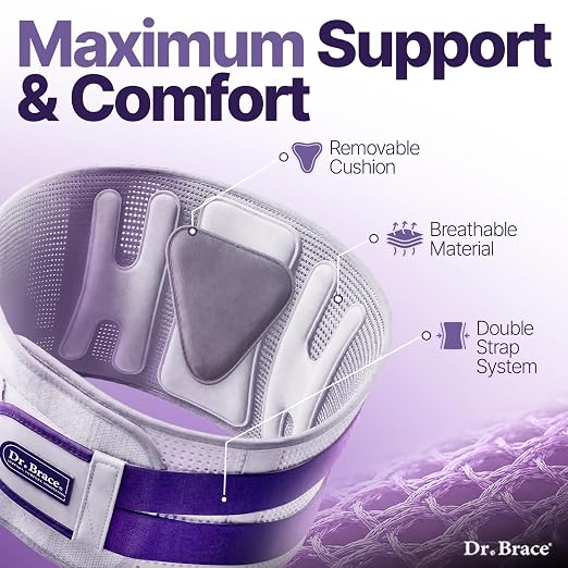 DR. BRACE® Lower Back Brace for Men & Women for Lower Back Pain Relief, Revolutionary Versatile Splints System & Removable Lumbar Pad, Adjustable & Breathable Back Support Brace