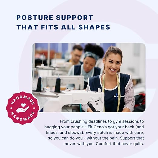 Fit Geno Posture Corrector for Women & Men, Adjustable Upper Back Brace | 4 fiberglass stays with breathable mesh gently pull your shoulders back to correct rounded posture and ease upper back strain