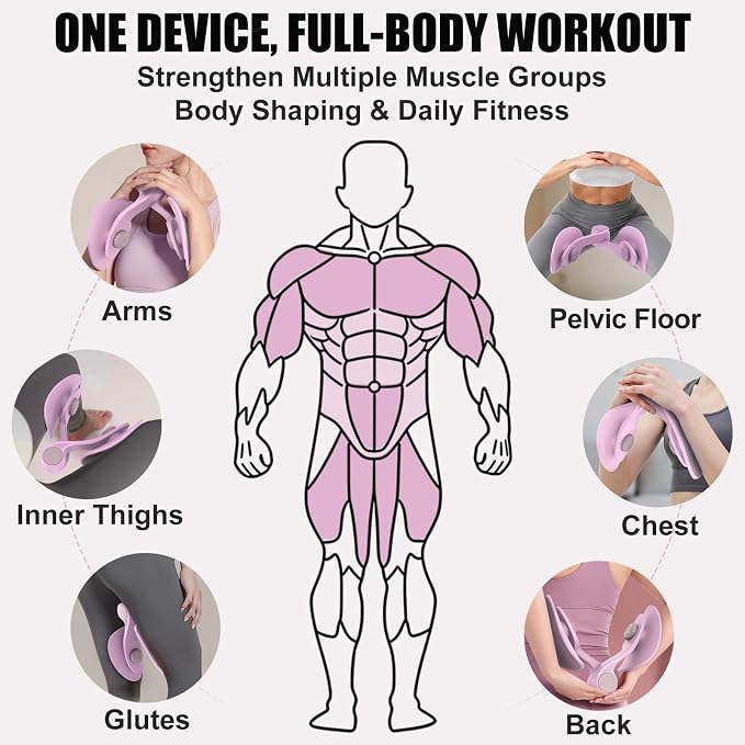Pelvic Floor Exercise Devices 35lb Resistance Kegel Thigh Trainer with Band | Pelvic Floor Muscle Training, Inner Thigh Exerciser, Postpartum Recovery Support for Women, Suitable for Women and Men