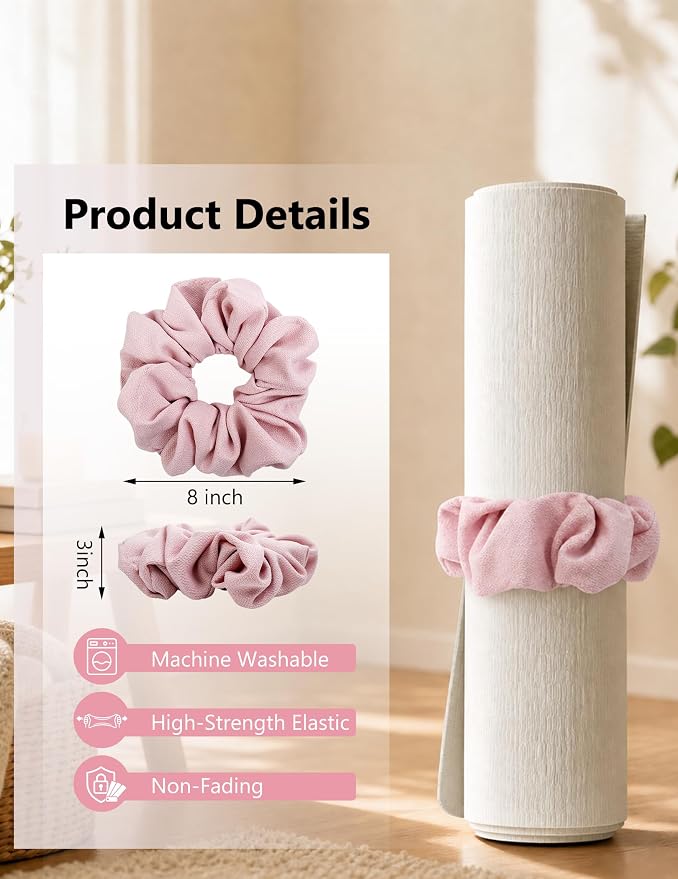 Yoga Mat Scrunchie Yoga Mat Strap Carrier Pilates Mat Holder | Holds Your Yoga Mat in Style, Adjustable & Stretchy Yoga Mat Band, Fits Most Standard Yoga Mats (mat not included),Yoga Gifts
