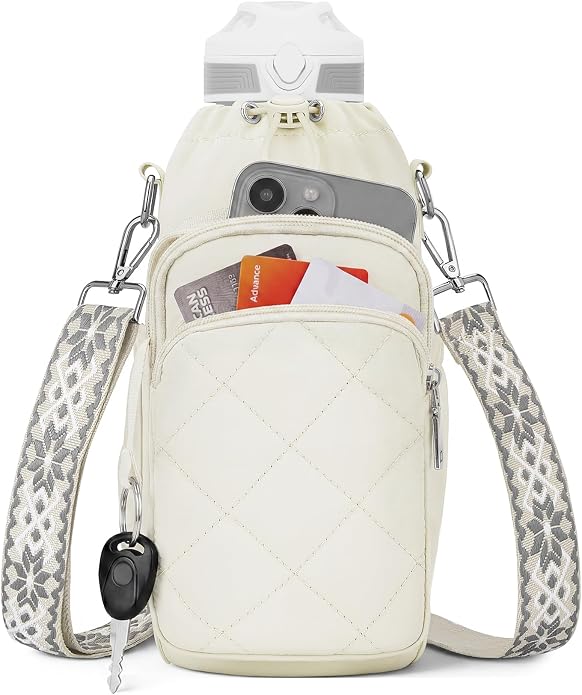 Water Bottle Bag Crossbody，Insulated Holder Purse
