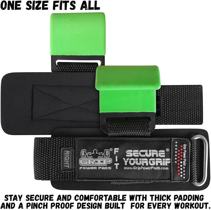 Weight Lifting Rod Hooks Heavy Duty Wrist Wraps Power Weight Lifting Training Gym Grips Straps Set of 2