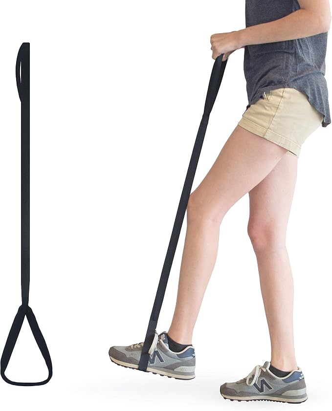 RMS Premium Leg Lifter with Hand Strap and Foot Loop, 42 Inch | Leg Lifter Strap, Helps lift a weak leg into bed, a wheelchair, chair or car without reaching down or using your hands