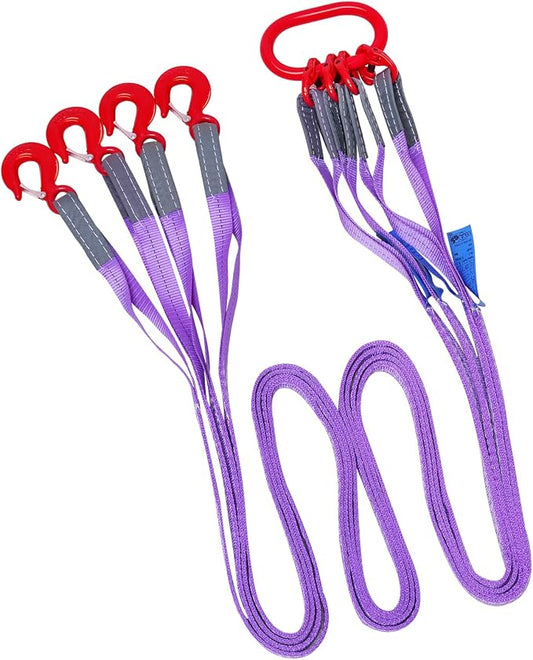 10 ft 4-Leg Web Bridle Lifting Sling, 8800 lb WLL