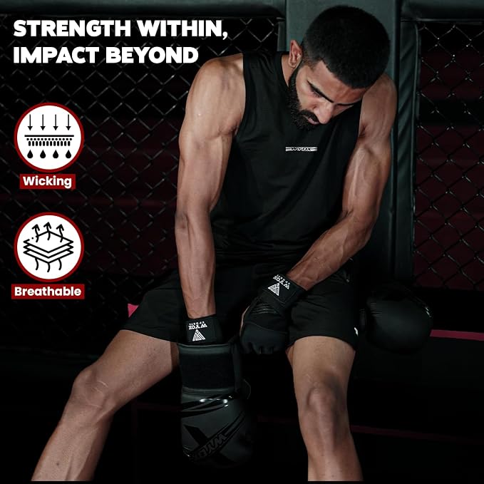 WYOX Neoprene Gel Boxing Hand Wraps Inner Gloves for Men & Women – 80cm/31in Quick Wrist Strap, Padded Knuckle Protection, Fingerless MMA Muay Thai Kickboxing Wraps for Training & Martial Arts
