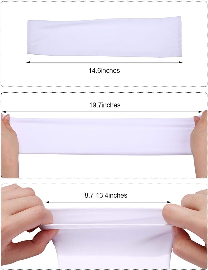 Mudder 8 Pairs UV Sun Protection Cooling Arm Sleeves for Men Women Youth Silk Compression Arm Cover Breathable Outdoors Sport
