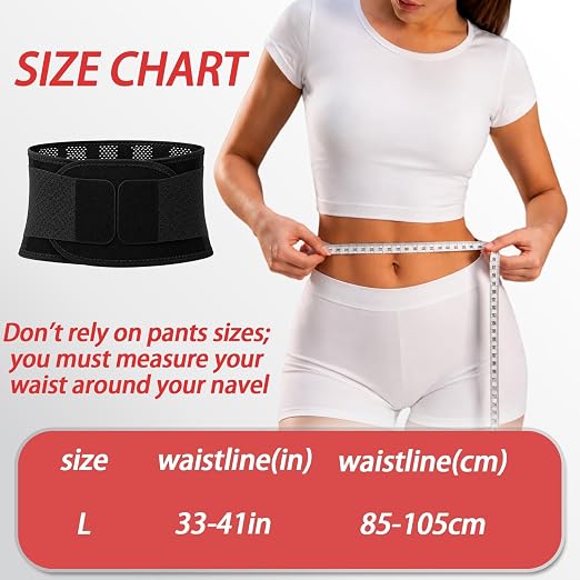 Adult Breath Lumbar Support Brace Dual Adjustable Straps Back Pain | Breathable Back Brace Dual Adjustable Straps Adult Lumbar Support for Sciatica Back Pain Relief,Blcak,33-41 In