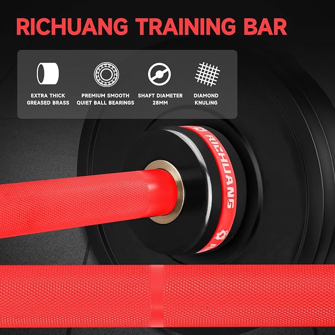Ceramic Olympic Barbell 4/5/6FT – Short 2" Bar for Home Gym | Alloy/A3/45 steel. 400-500LB. 28mm knurled grip. Brass bushings. Squat, bench, deadlift, hip thrust. Fits standard plates.