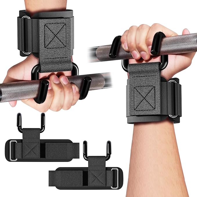 GPANDAG Weight Lifting Hooks for Men and Women (Pair) | 330 LB Heavy Duty Gym Lifting Wrist Strap Hook for Deadlifts, Pull-Ups, Strength Training, 0.4inch Grip Weightlifting Hooks