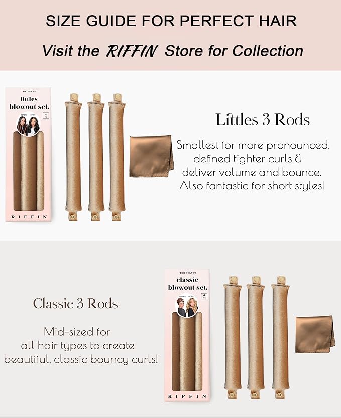Classic Heatless Curls Overnight Rods No Heat Hair Curlers to Sleep Jumbo Foam Large Hair Rollers for Medium Long Hair Blowout Look, Heatless Flexible Curling Rod Set with Satin Wrap for Sleeping