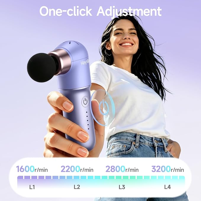 Super Mini Massage Gun, Deep Tissues Percussion Muscle Massager | Compact Sports Travel Massage Gun, FSA Eligible Portable Massager Gun for Her Him, Handheld Massager Gun HSA Eligible Purple