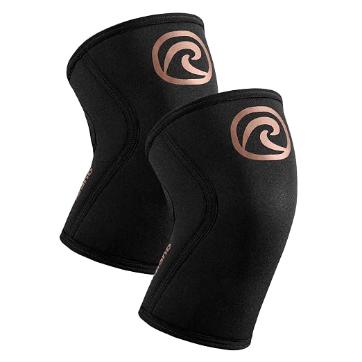 Rehband 5mm Knee Sleeves for Functional Training, Cross-Training & Powerlifting, Weightlifting Knee Support made of Neoprene, Unisex, Colour:Copper/Black - 1 Pair, Size:X-Large