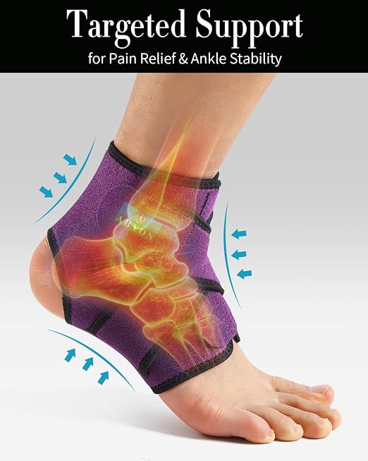 Ankle Brace for Men & Women,Breathable Neoprene Ankle Support with Adjustable Figure-8 Straps for Customizable Support , Ankle Wrap Compression Sleeve for Plantar Fasciitis Relief, Arthritis, Tendonitis, Ankle Sprain