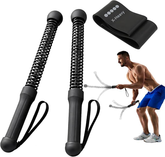 Ropeless Battle Ropes for Home Gym – Portable Cardio & Strength Training System with Adj Resistance Band, Non-Slip Handles, Cordless Battle Ropes Door Anchor for Travel,HIIT Workout Gear