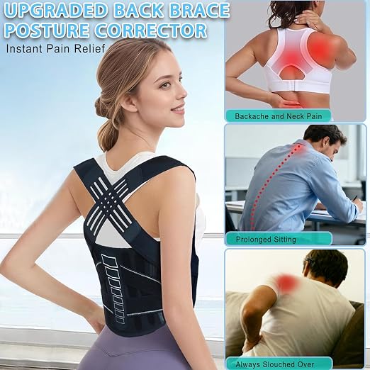 Posture Corrector for Women and Men,X-Back Brace Lower Back Support,Adjustable Straightener for Scoliosis Hunchback Correction,Shoulder Pain Relief Spine Corrector Posture Trainer