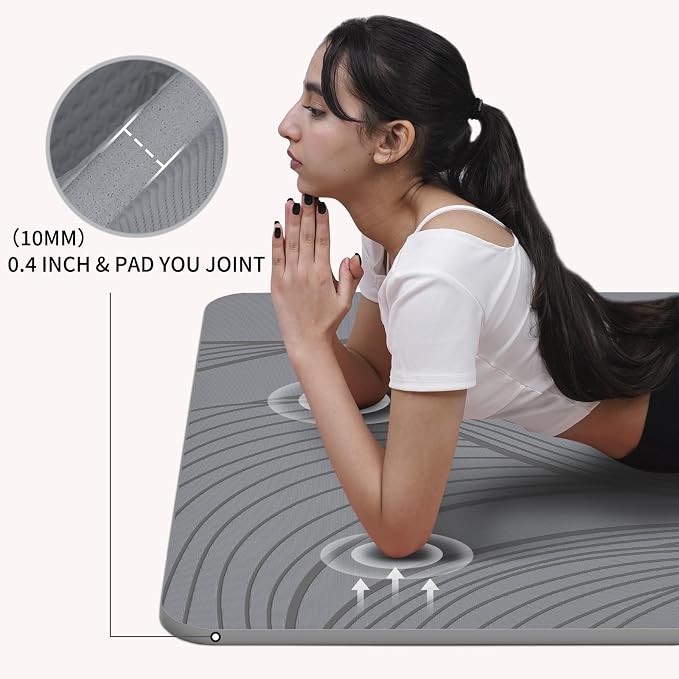 PAIDU Large Yoga Mat 72"x36"x10mm Non-Slip Exercise Mat for Home Gym Studio | Extra wide & thick non-slip yoga mat, works on all floors, ideal for stretching, yoga studio, gym and home workouts